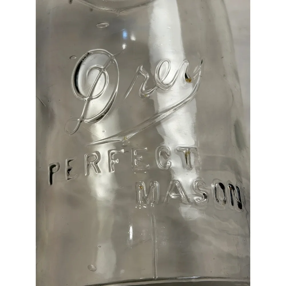 Vintage Drey Perfect Mason Jar Clear Glass Half Gallon Primitive Farmhouse Decor